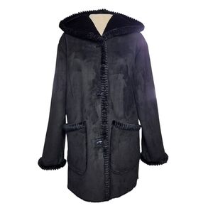 Jones New York Black Hooded Jacket Size-Small